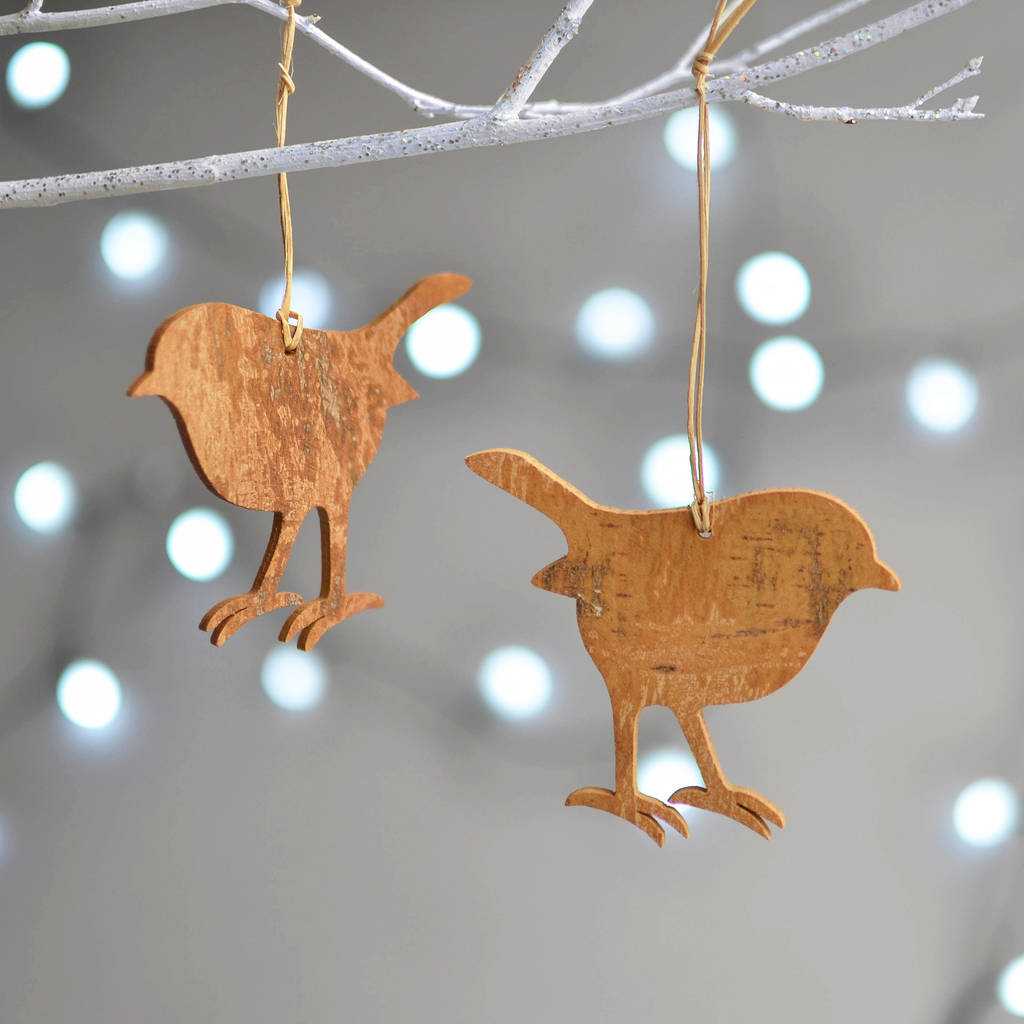 Wooden Cinnamon Robin Christmas Decoration By Nom Living ...