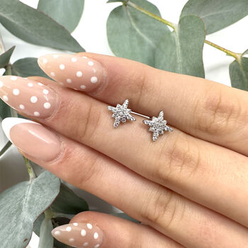 Silver And C.Z Star Studs, 2 of 3