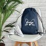 Kids Personalised Cat Drawstring Bag, thumbnail 4 of 7