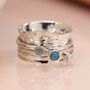 Personalised Sterling Silver Turquoise, Moonstone And Pearl Spinner Ring, thumbnail 4 of 9