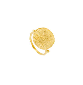 Lakshmi Goddess Coin Ring Gold Vermeil, 3 of 8
