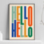 'Hello Hello' Typography Print, thumbnail 2 of 3