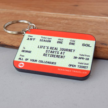 Personalised Train Ticket Retirement Keyring, 7 of 7