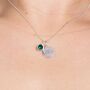 Personalised Sterling Silver May Birthstone Emerald Pendant Necklace, thumbnail 3 of 9
