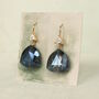 Labradorite Navy Blue Art Deco Earrings, thumbnail 4 of 6