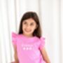 Personalised Embroidered Daisy Lace Trim T Shirt And Short Set, thumbnail 5 of 12