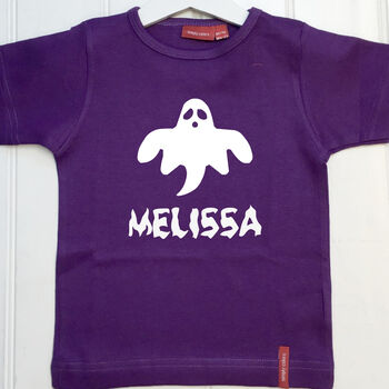 Personalised Halloween Ghost Child's T Shirt, 3 of 11