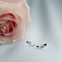 Sterling Silver 925 Trio Love Heart Ear Crawler Stud Earrings, thumbnail 4 of 7