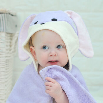 Personalised Lavender Bunny Baby Towel, 8 of 8