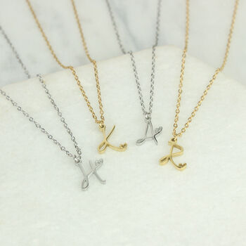 Heart Adorned Handwritten Initial Necklace, 2 of 10