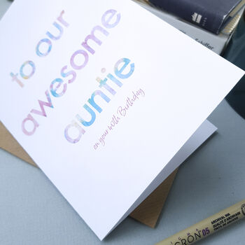 Awesome Auntie | Personalised Birthday Card, 3 of 6