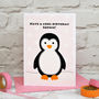 'Penguin' Personalised Girls Birthday Card, thumbnail 3 of 3
