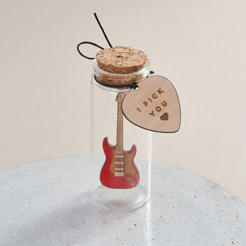 Guitar Personalised Message Bottle Token Gift, 5 of 5