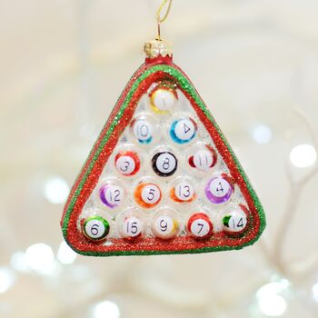 Glass Hanging Pool Balls Christmas Tree Decoration, 2 of 2