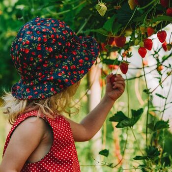 Spotty Strawberry Reversible Cotton Hat, 2 of 7