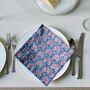 Pair Of Cotton Napkins In Coral Blossom Print, thumbnail 1 of 5