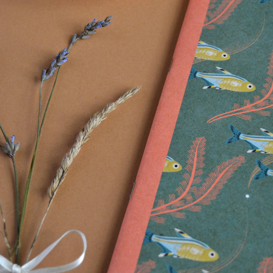 X Ray Fish Pattern Notebook A5 Size By Red Gate Arts