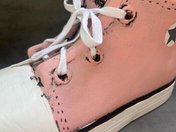 32cm Pink Trainer Shoe Planter – Decorative Flower Pot Plaster Stone, 6 of 7