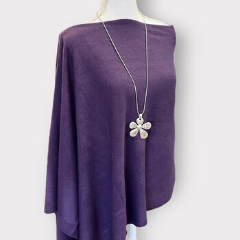 Long Daisy Flower Pendant Statement Necklace, 3 of 5