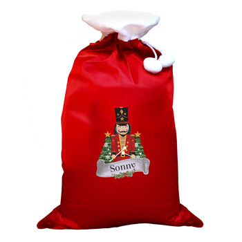Personalised Red Nutcracker Christmas Sack, 4 of 4