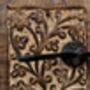 Entryway Wall Hooks Wrought Iron On Carved Mangowood, thumbnail 2 of 6