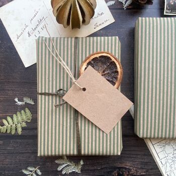 Green Stripe Paper Fibre Wrapping Paper, 2 of 6