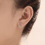 Delicate Cz Moon And Star Stud Earrings, thumbnail 6 of 10