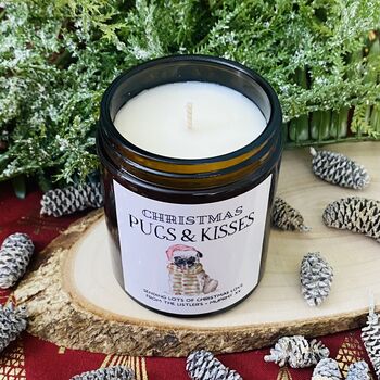 Personalised Funny Christmas Pug Dog Lover Candle Gift, 3 of 3