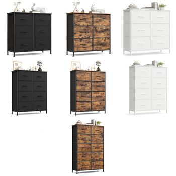 Chest Of Drawers Fabric Storage Unit Steel Mdf, 6 of 6