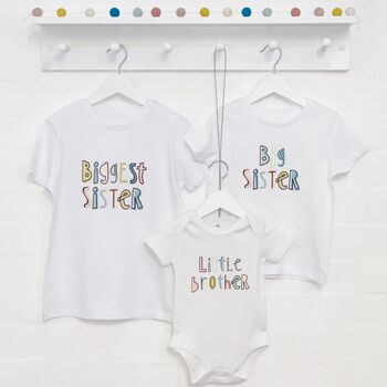 Dots And Dashes Brother Sister Set Of Three T Shirt Set, 5 of 7