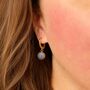 Blue Lace Agate Gemstone Waterproof Hoop Earrings, thumbnail 2 of 4