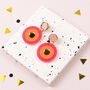 Neon Statement Earrings, Pink And Orange Acrylic Jewellery, thumbnail 1 of 6