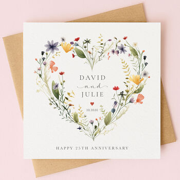 Personalised Wildflower Anniversary Card, 2 of 5