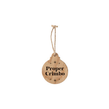 Up North 'Proper Crimbo' Oak Hanging Bauble, 2 of 2