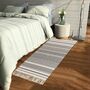 White Grey Cotton Runner Rug With Tassel, thumbnail 5 of 9