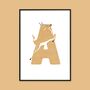 A For Antelope Children's Initial Print, thumbnail 2 of 3