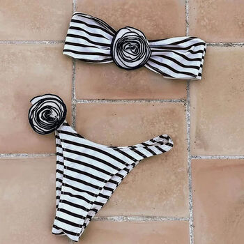 Stripe Rose Bikini, 4 of 5