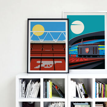 Arsenal Under The Moon Illustrated Art Print Of London, 4 of 4