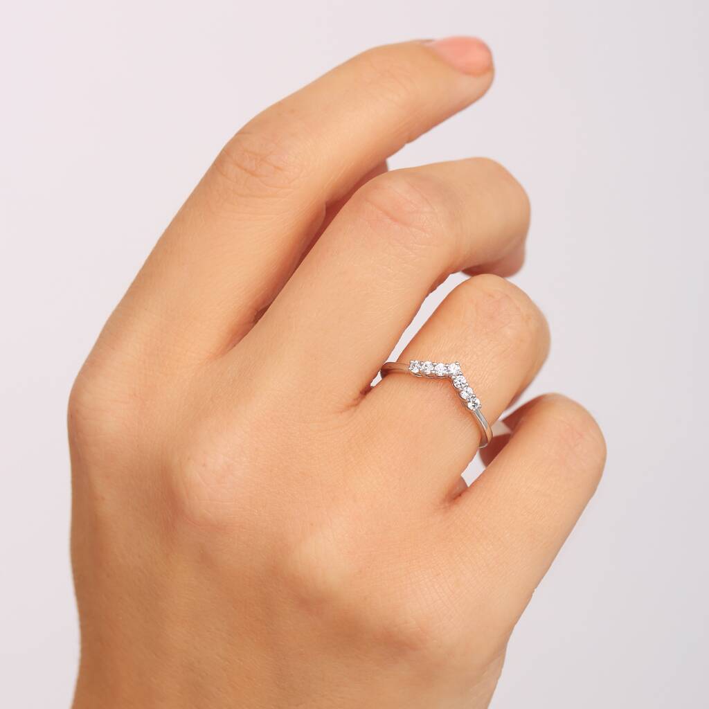 Platinum 0.25ct Diamond Wishbone Ring | Ramsdens Jewellery