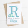 Personalised New Baby Card Blue Dinosaurs, thumbnail 5 of 6