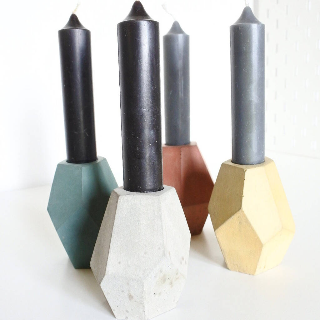 Sustainable Concrete Geometric Candle Stick Holder, 1 of 12