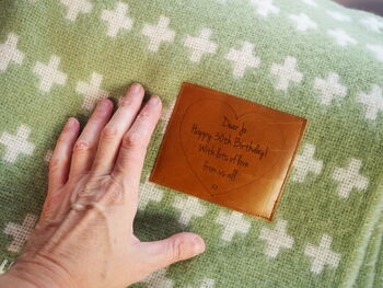 Crosses Throw With Personalised Leather Patch, 4 of 7