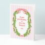 Personalised Retro Wreath Mr And Mrs First Christmas Card, thumbnail 1 of 3