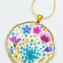 Large Statement Necklace With Forget Me Not And Pink Flowers, thumbnail 5 of 12