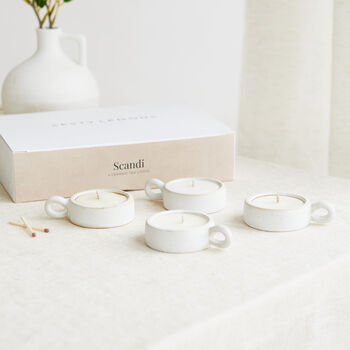 Scandi: Ceramic Tea Lights Box Of Four, 2 of 6