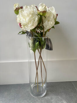 Artificial White Real Feel Peony, 7 of 11