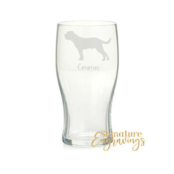 Personalised French Mastiff Dog Engraved Glass, 2 of 4
