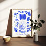 Scenes Of Istanbul, Turkey Blue Tile Inspired Travel Print, thumbnail 6 of 12