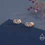 Lotus Flower Stud Earrings In Sterling Silver, thumbnail 4 of 12