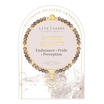 Smoky Quartz And Gold Beads Healing Crystals Bracelet Gift, 2 of 6